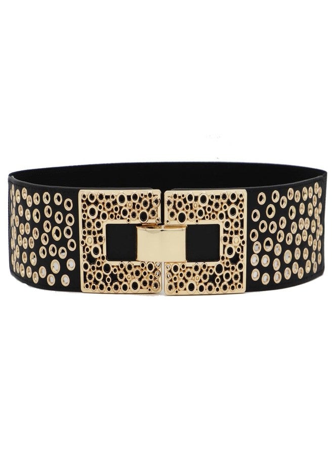 ZYALTFDC Black Wide Waist Belts for Women Dresses Stretchy Thick Punk Y2K Vintage Belt for Lady Girls Elastic Retro Cinch Dress Belt Stretch Waistband Western Wear Accessories for Women - Image 1